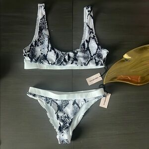 SUPERDOWN TWO PIECE BIKINI SWIMSUIT SNAKE PRINT